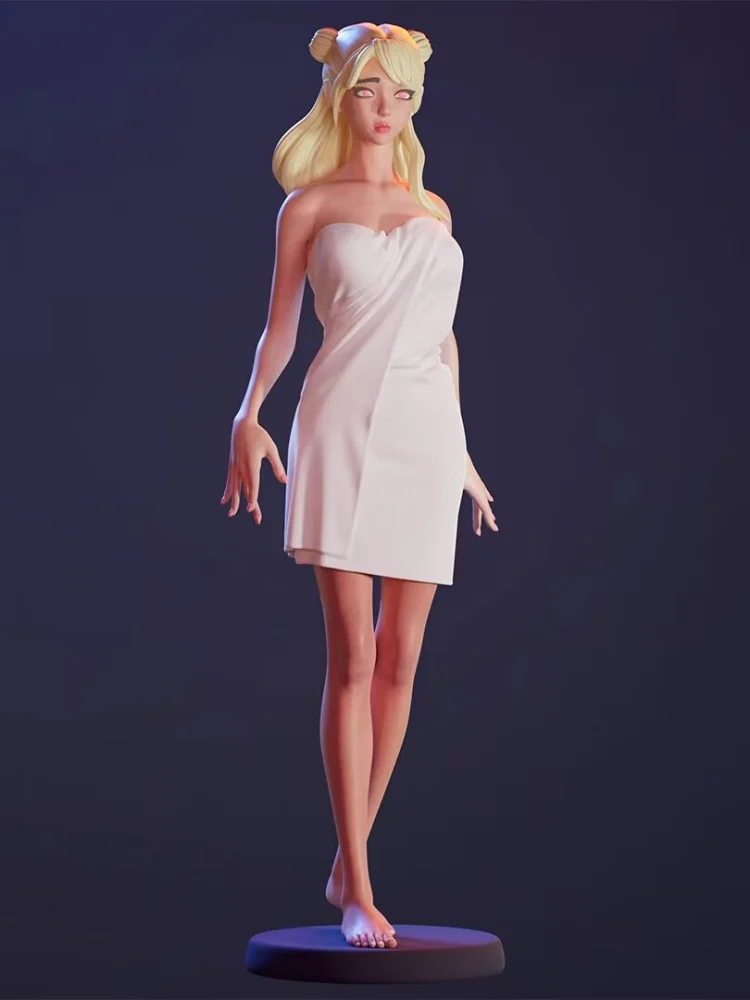 Resin Model Figure, 1/24 Scale Bath Towel Girl Collection Limited Edition, GK, Unassembled and Unpainted Kit, 3D DIY Toy