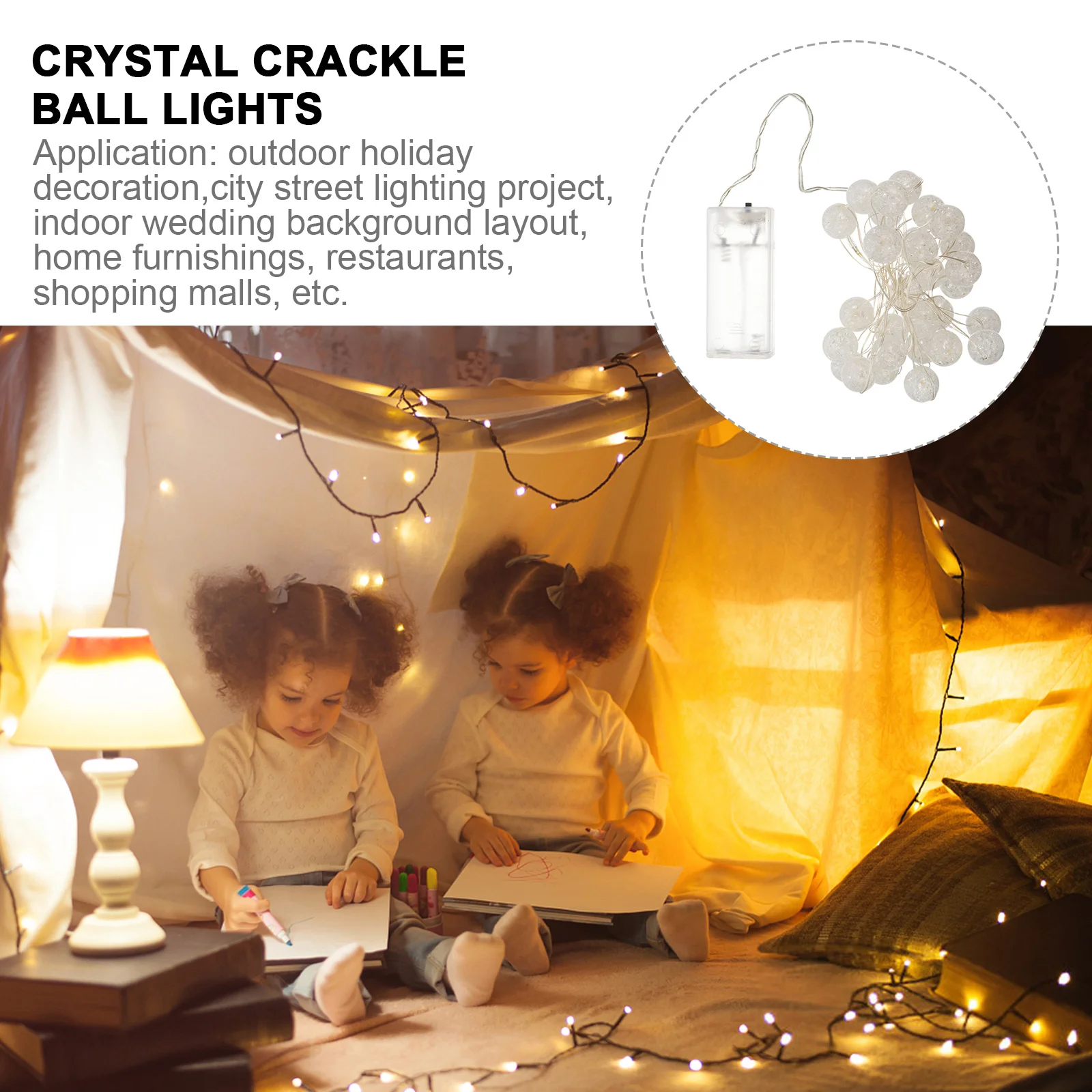 أضواء سلسلة LED غلوب كراكل الكرة الجنية أضواء الدافئة الأبيض الإضاءة للداخلية في الهواء الطلق حفل زفاف عيد الميلاد