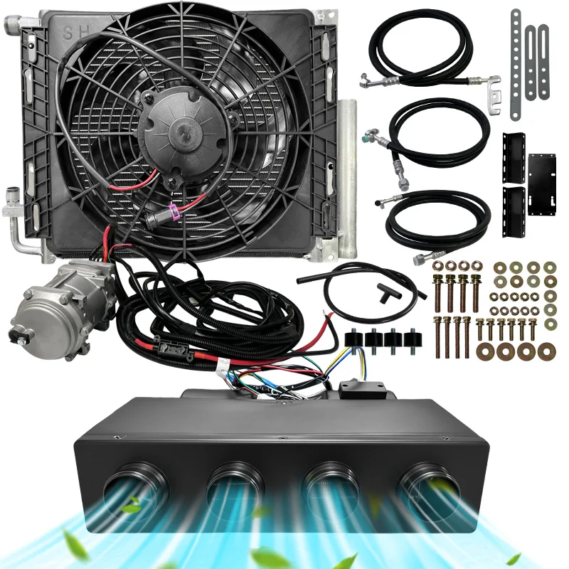 Treeligo 2000W Elektrische Airconditioning met Afstandsbediening Universele Auto Airconditioning Systeem Kit Nieuwe Energie Parkeer Airco