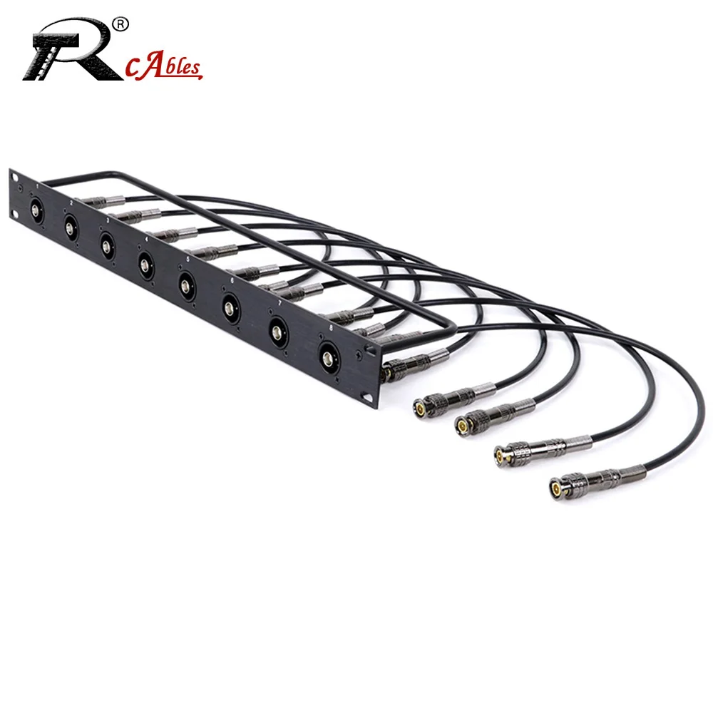 1U Cabinet 8U Jumper Rack D-Type BNC Patch Panel,BNC Male to Male Coax Cable,50 Ohm RG58 Coaxial Cable with BNC Male Connectors