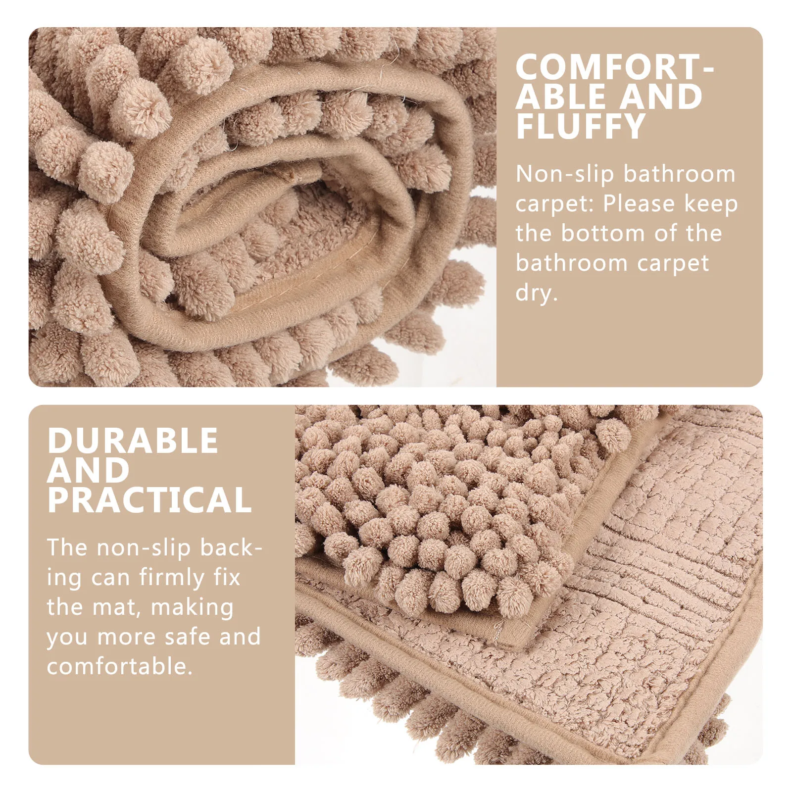 

Chenille Bath Rugs Absorbent Machine Washable Non Slip Bathroom Carpet Soft Microfiber Protect Floor Easy Clean