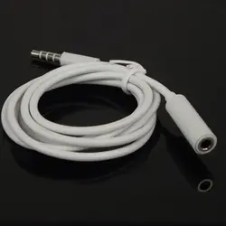 Hot 4Pole New Durable Headphone Earphone White Cord 1m Adapter Audio Stereo Extension Cable DIY