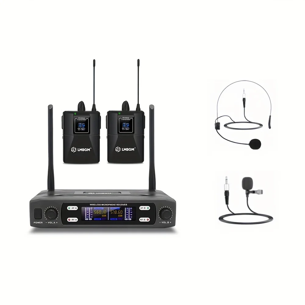 

LMBGM-R22 Professional 2-Channel Wireless Lavalier/Headphone Microphone With UHF Frequency Suitable For Stage Performance Bands