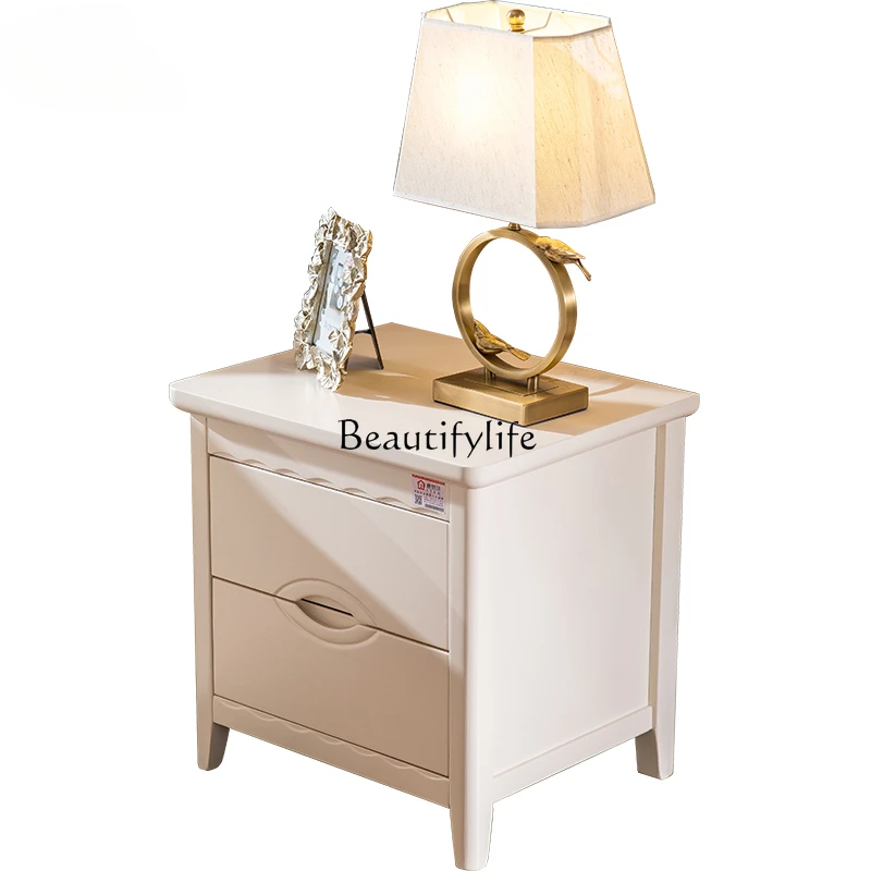 Oak Bedroom Mini Modern Small Bedside Table Locker White Drawer