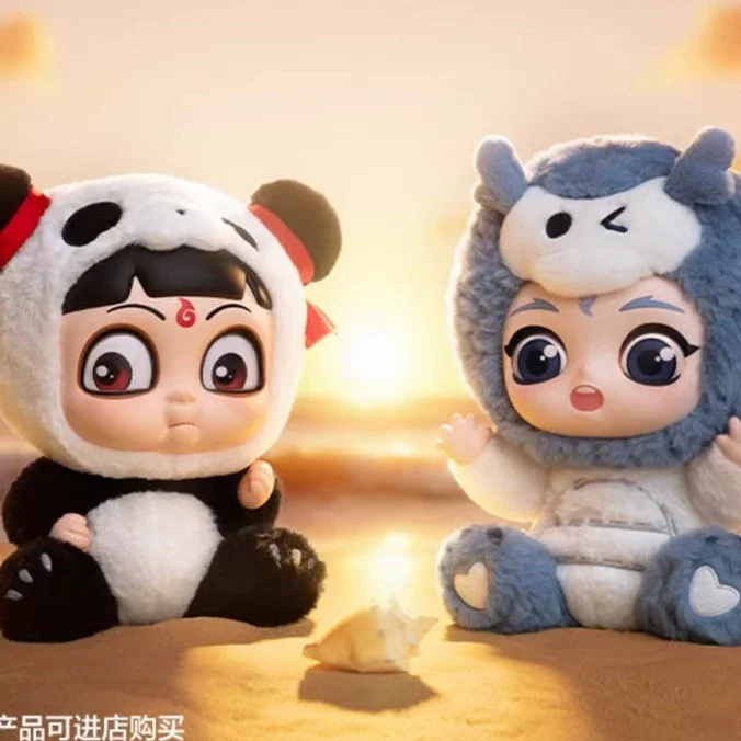 Original NeZha2 Born Hug Series Panda Nezha Bailong Aobing Vinyl Elevator Pendant Toys Doll Action Model Collection customized