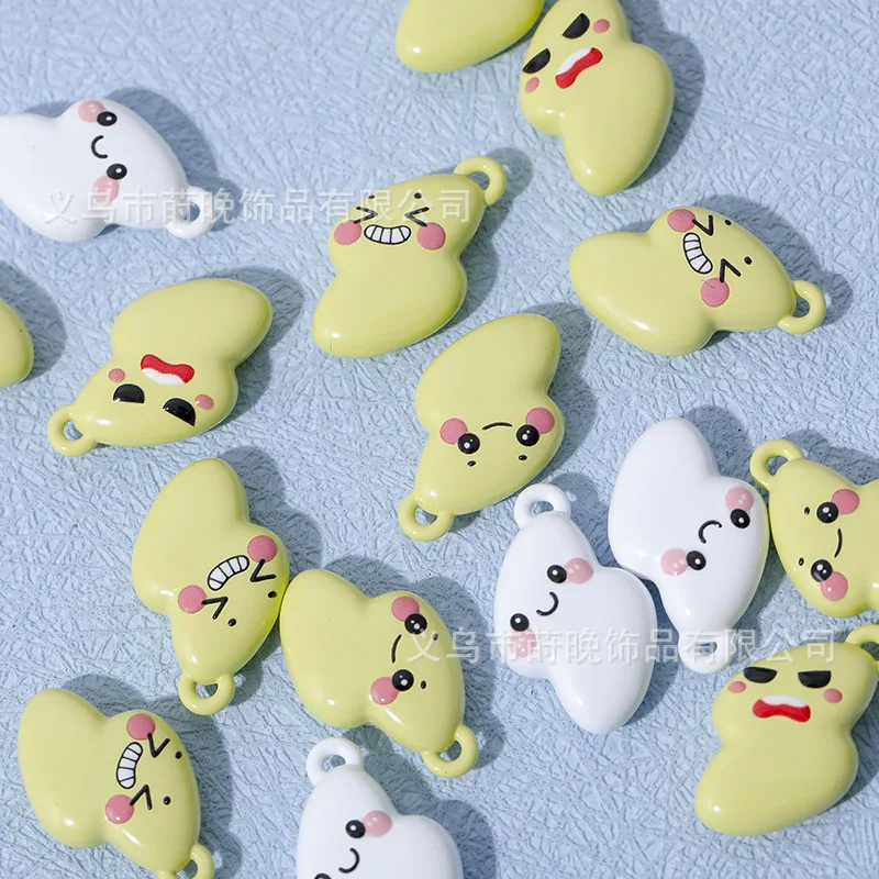 

5pcs Zinc alloy paint cute expression lightning pendant DIY mobile phone chain keychain bracelet jewelry accessories pendant