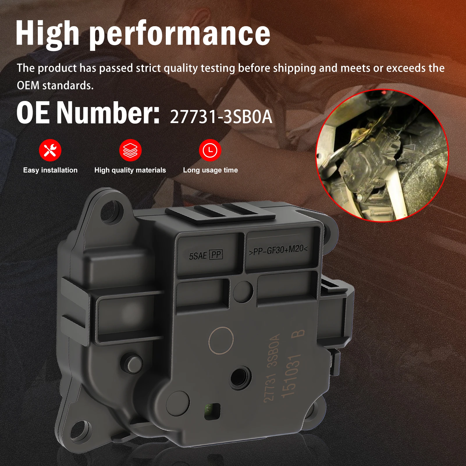HVAC Heater Blend Door Actuator for 2013-2018 Altima, 2016-2021 Maxima, 2015-2021 Murano, 2013-2020 Pathfinder 27731-3SB0A