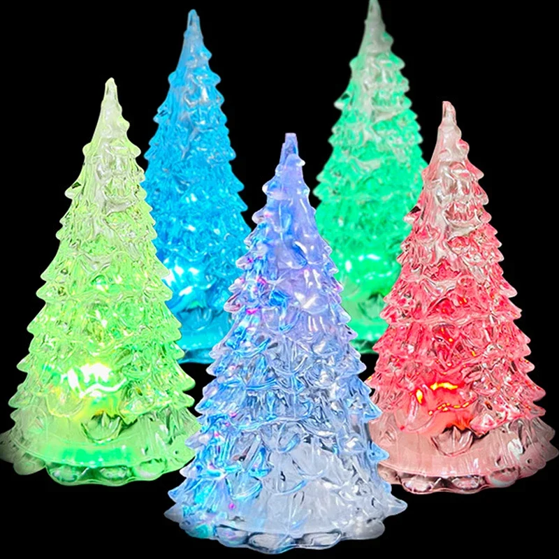 

LED Christmas Night Lights Ornaments LED Xmas Tree Fairy Lamps Colorful Crystal Glowing Light for New Year Party Home Decoration