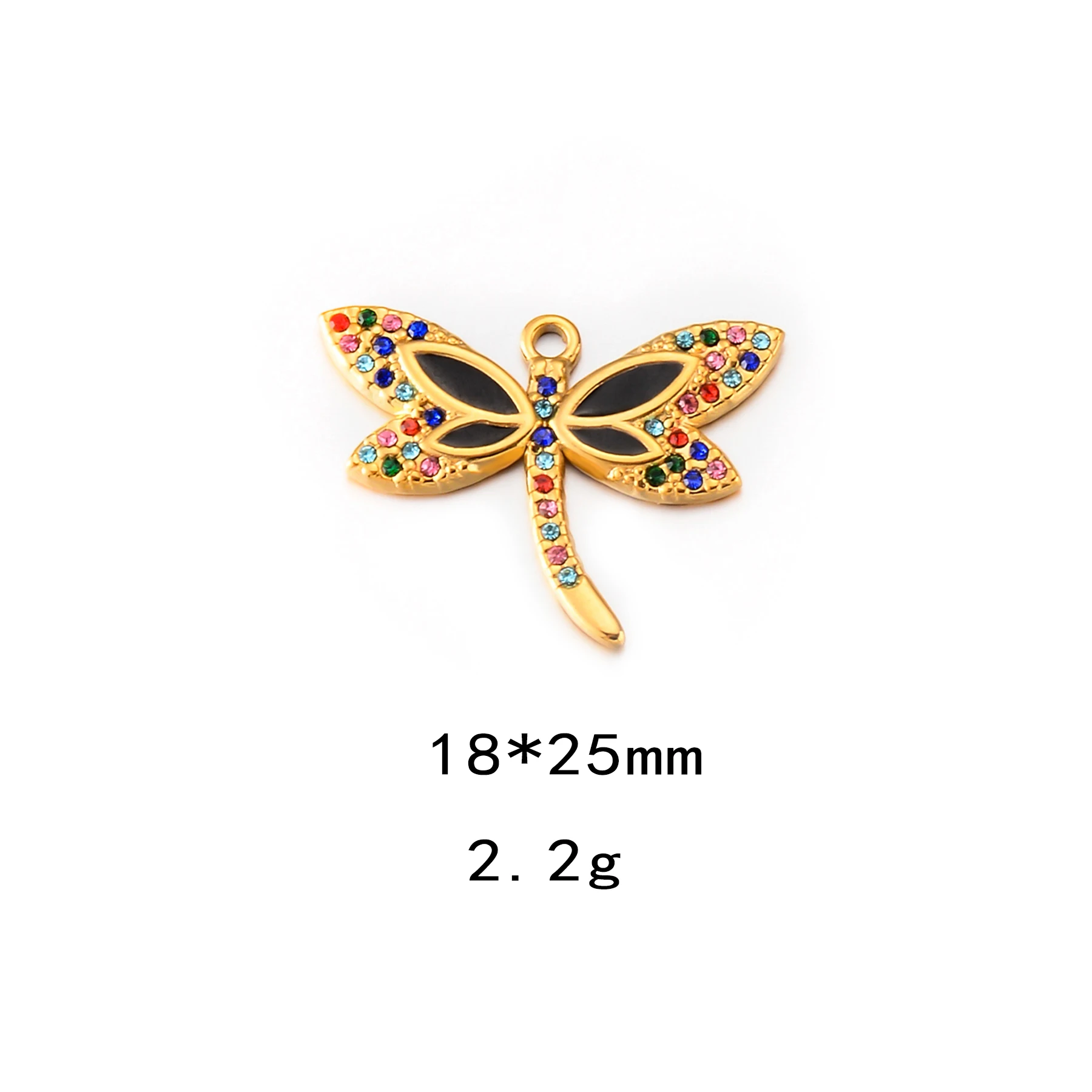 8pcs Fashion Dragonfly Accessories for DIY Handmade Necklace Findings Enamel Insect Stainless Steel Accessories Wholesale