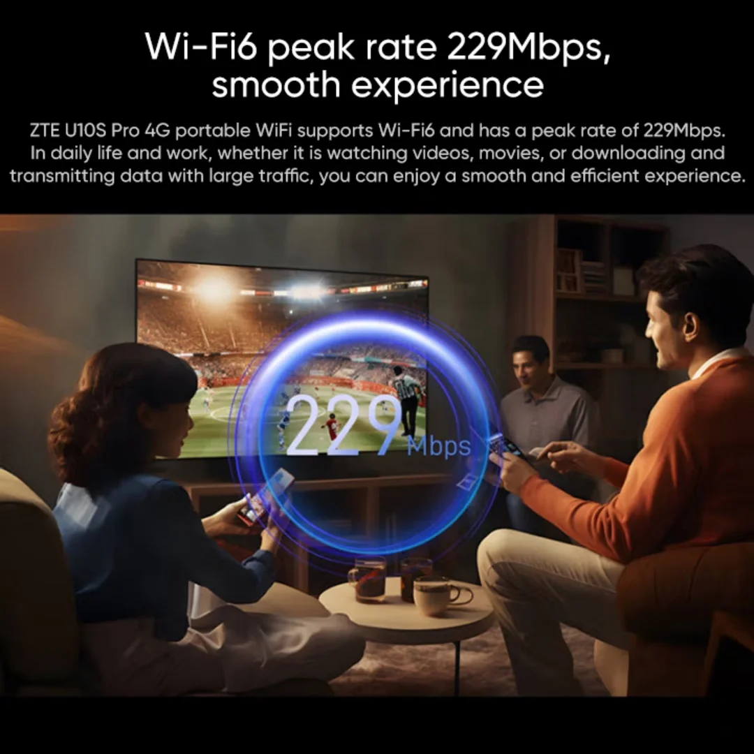 ZTE U10S Pro 4G LTE WiFi 6 جيب موزع إنترنت واي فاي 229Mbps موبايل راوتر 3000mAh بطاقة Sim مودم المحمولة السفر MiFi Hotspot 32 مستخدم