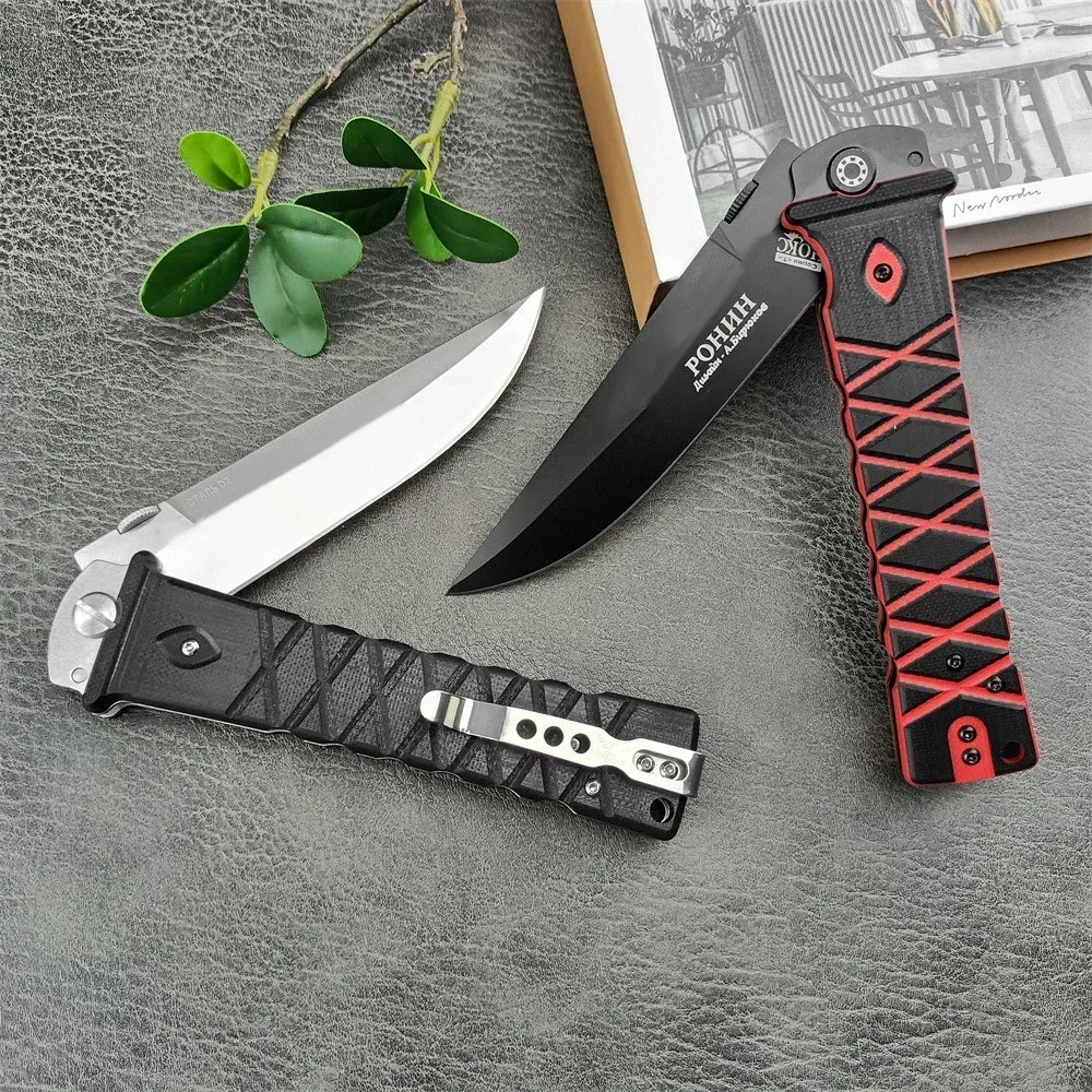 HOKC Series Katana Folding Knife 440C Blade G10 Handle Hunting Cutting Camping Knives Outdoor EDC Survival Tactical Tools