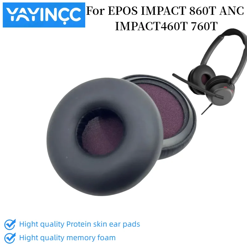 

New Arrivals1pair Ear Pad For EPOS IMPACT 860T ANC IMPACT460T 760T Headset Gamer Replacement Memory Earpads Foam Ear Pads Cover
