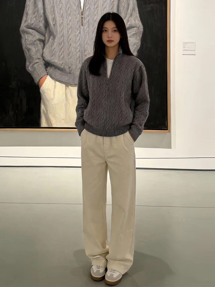 

Cool Trendy Men's Khaki High Street Denim Jeans Winter Faion Casual Straight Leg Pants Youthful Sle Comfortable Fit Jeans