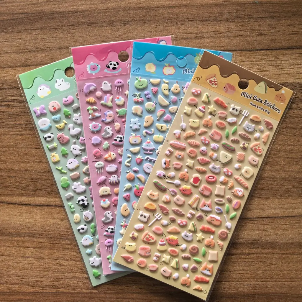 4Pack Tiny Cute Mixed Element Stickers - Vibrant Decor Embellishments for Water Bottles Stationery LanLanStickersWorld Store