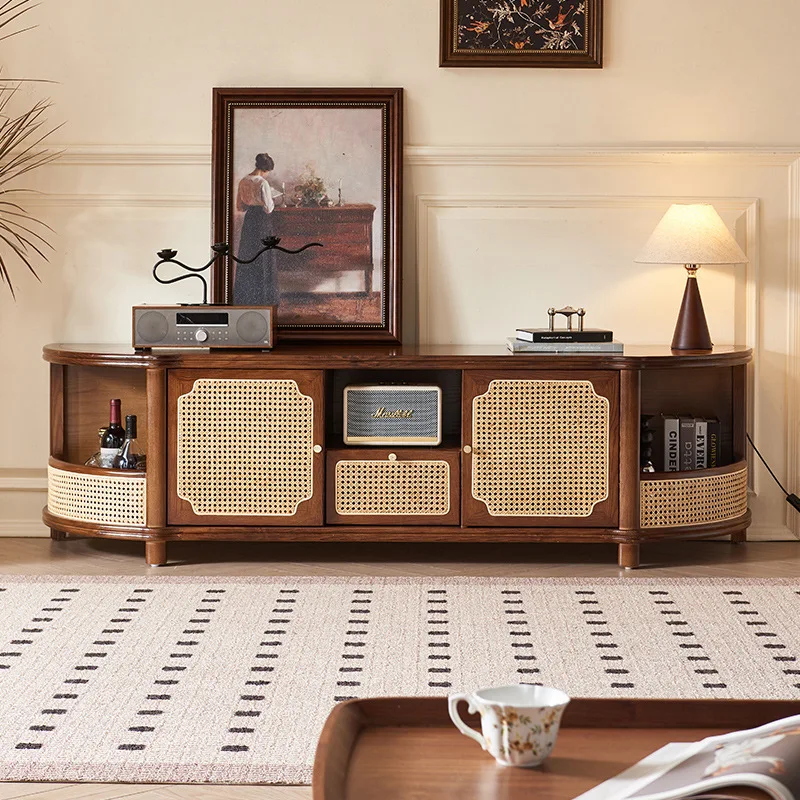 

Современные подставки под телевизор из массива ротанга, дизайнерские креативные небольшие подставки под телевизор для проживания в семье, мебель для хранения в квартире, шкаф JTT