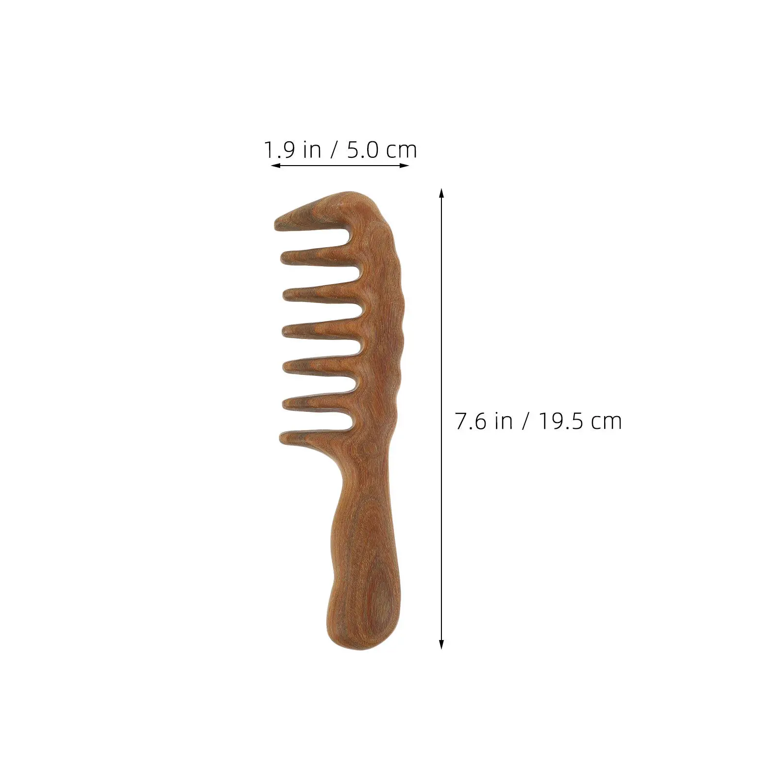 2Pcs Sandalwood Wide Tooth Comb Natural Wood Hair Detangler Ergonomic Handle for Men Women Curly Hair Scalp Massager