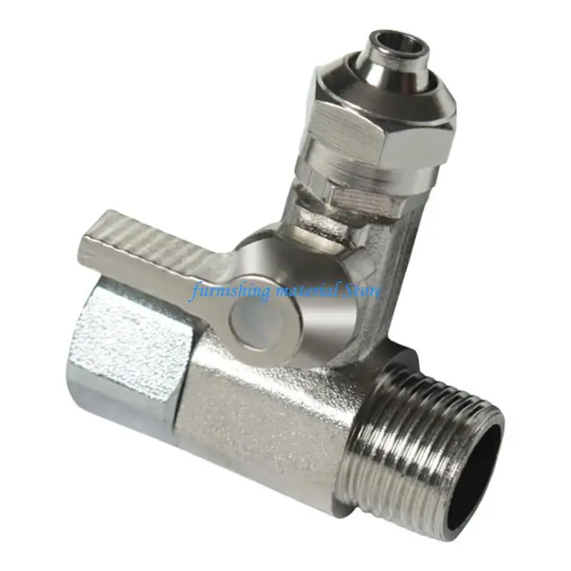 Y5GD Seamlessly Copper T Adapter for Faucet Connection 3/8Inch Main Port and 1/4Inch Branch Outlet Easy Installion Designs