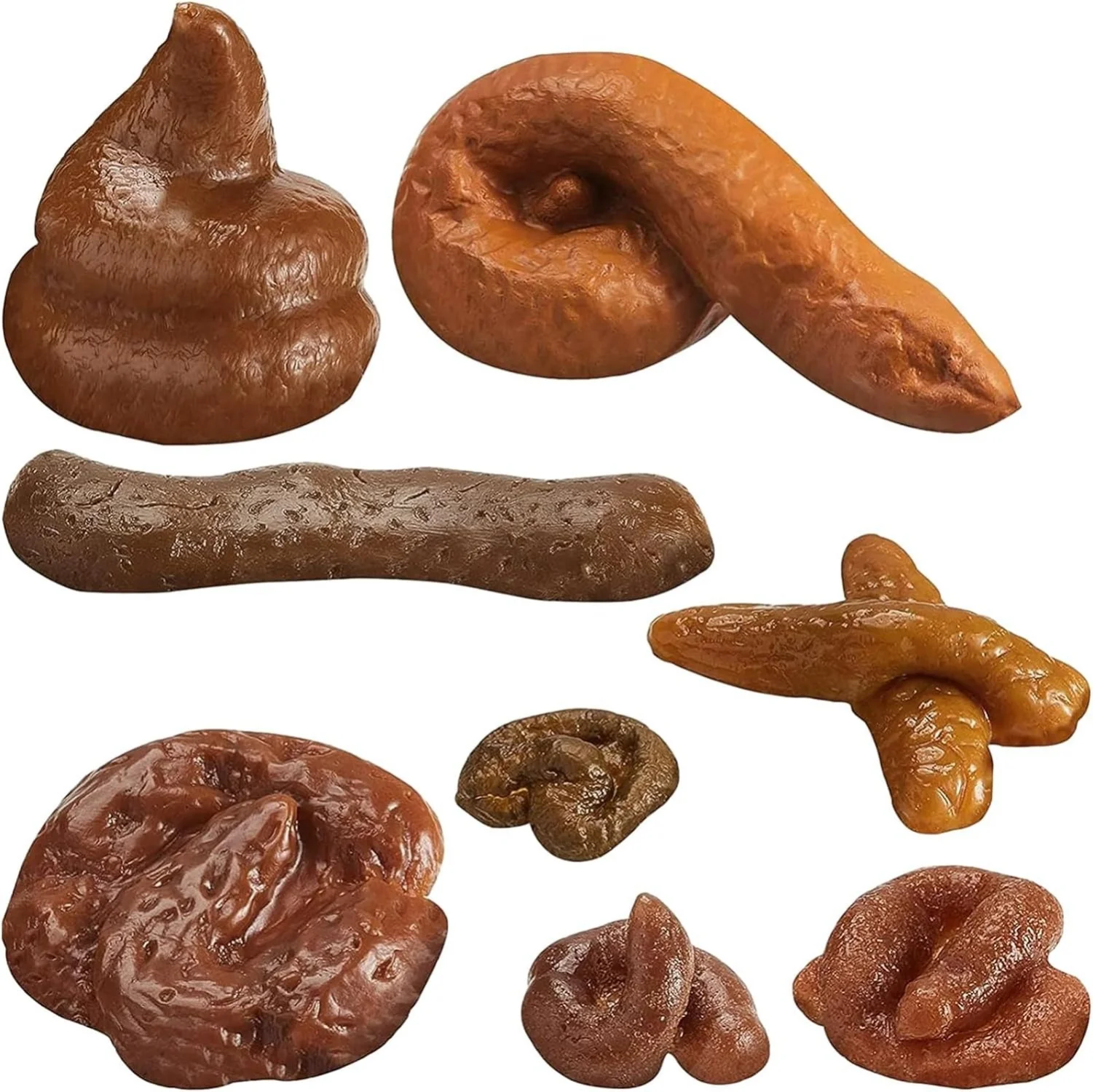 8Pcs Realistic Poopy Toy Fake Turd Adult Gags and Practical Joke Poo Shit for Halloween April Fools' Day Prank Party Supplies