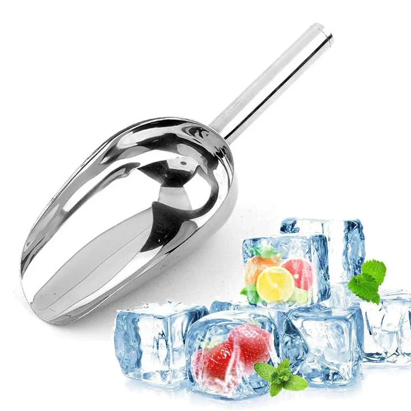

Stainless Steel Commercial Candy Bar Scoop Shovel - Ice Scraper for Flour Candy Buffet Food Service Utensil