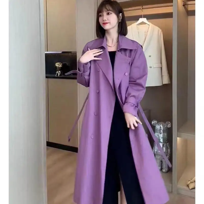 

Women's Trench Coat New 2024 Spring And Autumn Korean Style Loose Windbreaker Fashion Street Wear Long Coats Clothes Female