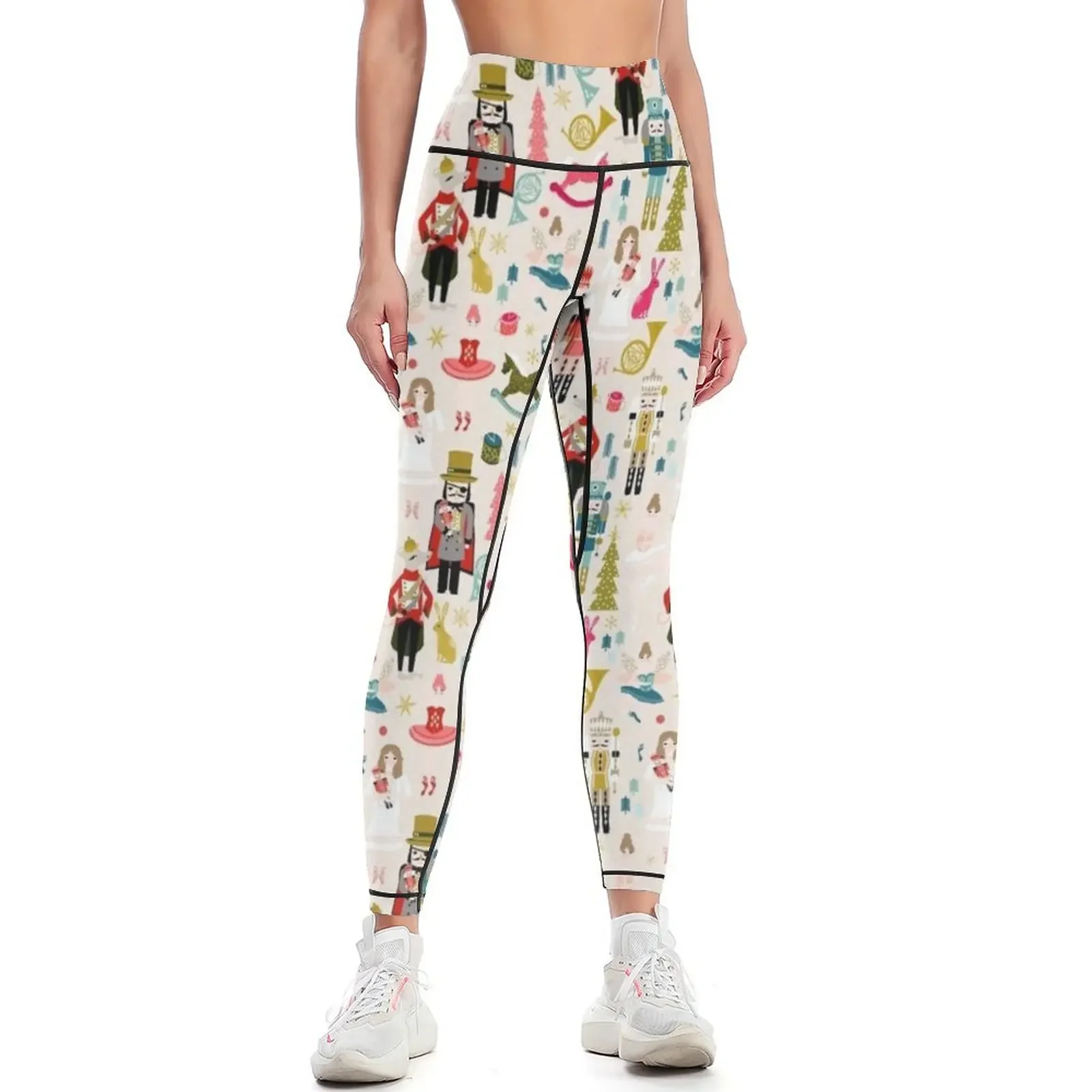 

The Nutcracker - Beige by Andrea Lauren Leggings gym top sports for push up sport legging workout shorts Womens Leggings