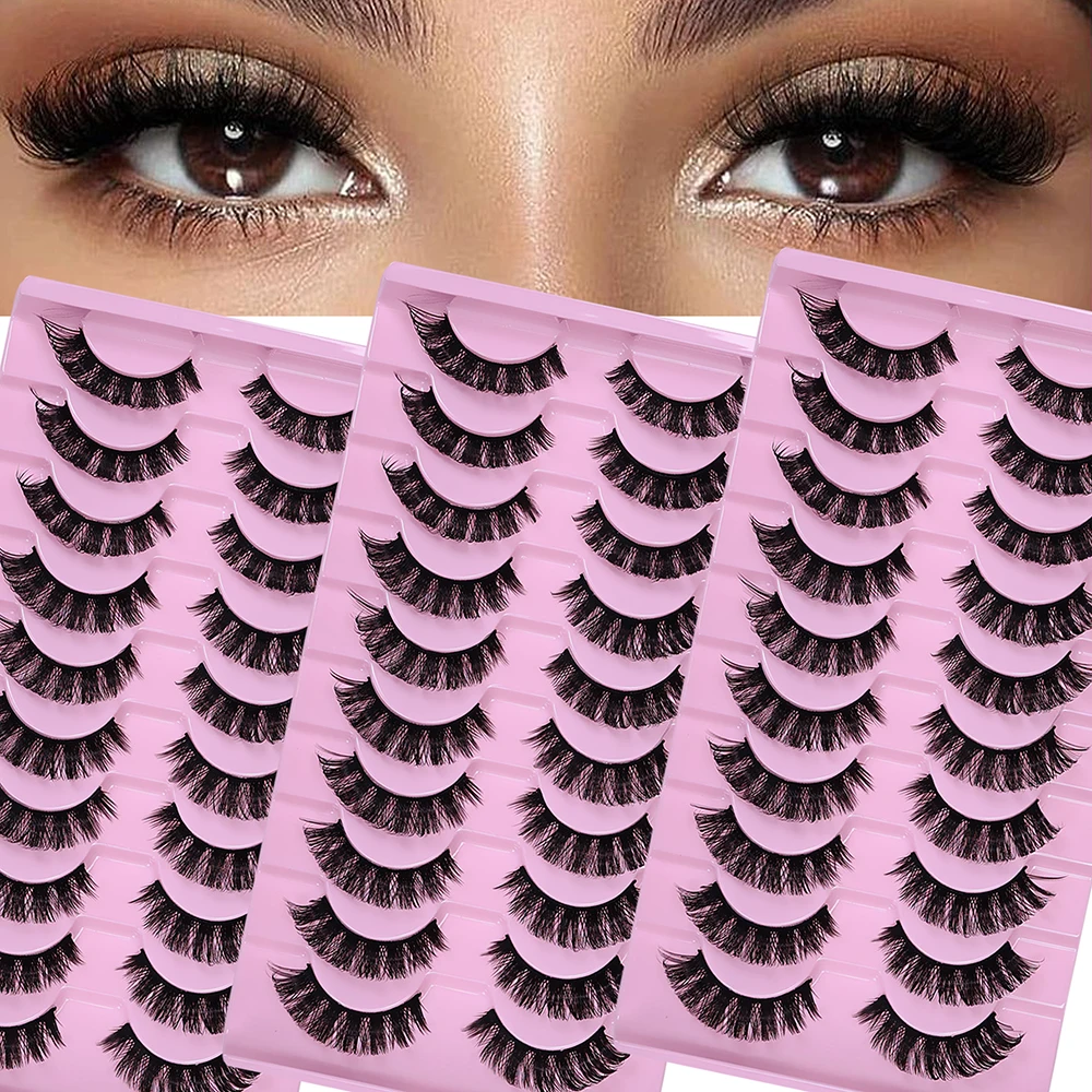 

30 пар/3 упаковки DD Curl русские полоски ресниц пушистые объемные накладные ресницы DD Curl эффектные грязные искусственные норковые накладные ресницы макияж