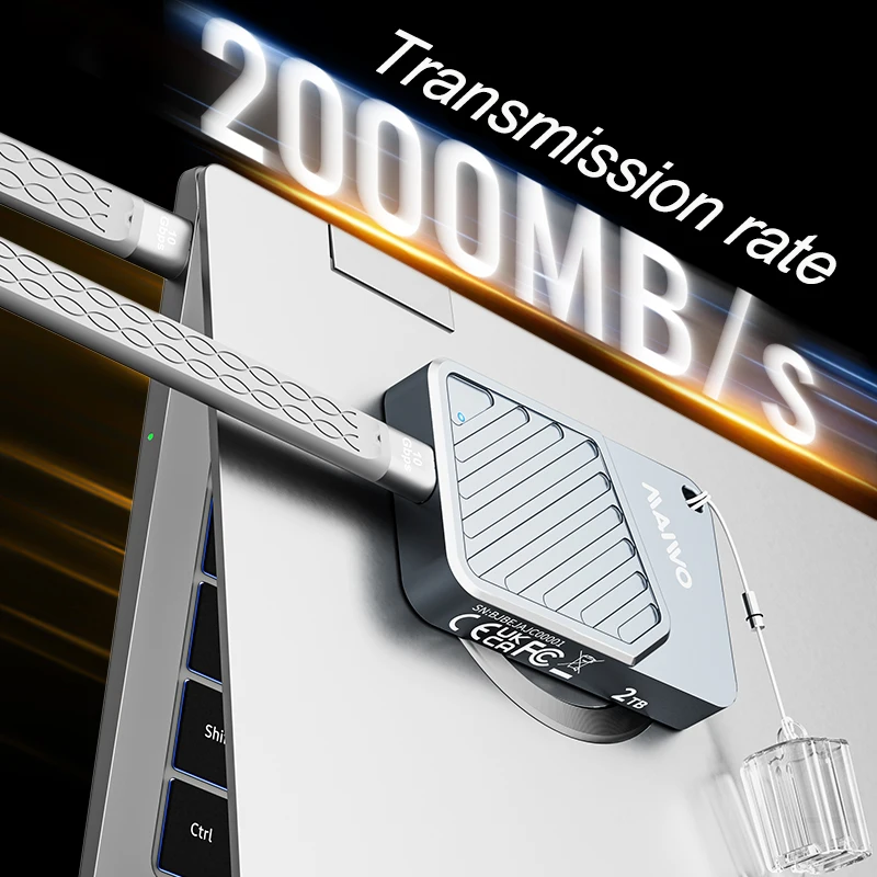 Maiwo 2000 MB/s SSD Eksternal SSD 512G 12T PSSD Portabel Magnetik untuk iPhone 16 15 Pro/Max ProRes 4K ProRes HDR Record dan Portabl