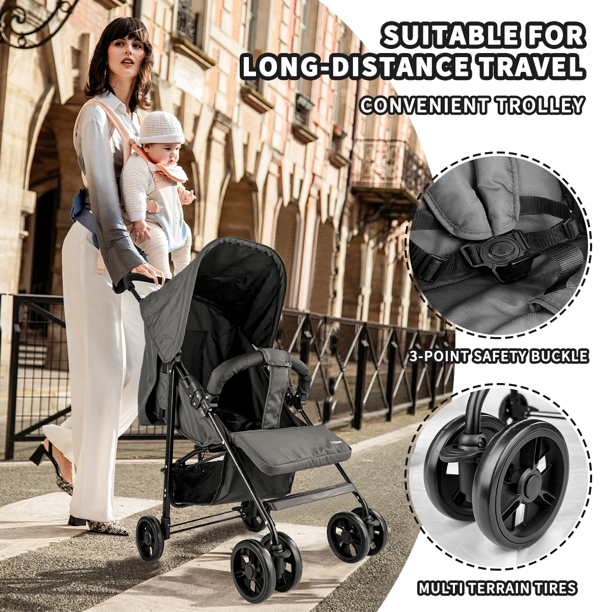 Newborn Baby Stroller 0-3 Years 2 in 1 Stroller, Outdoor Camping Vehicle, Storage Vehicle, Autumn Travel