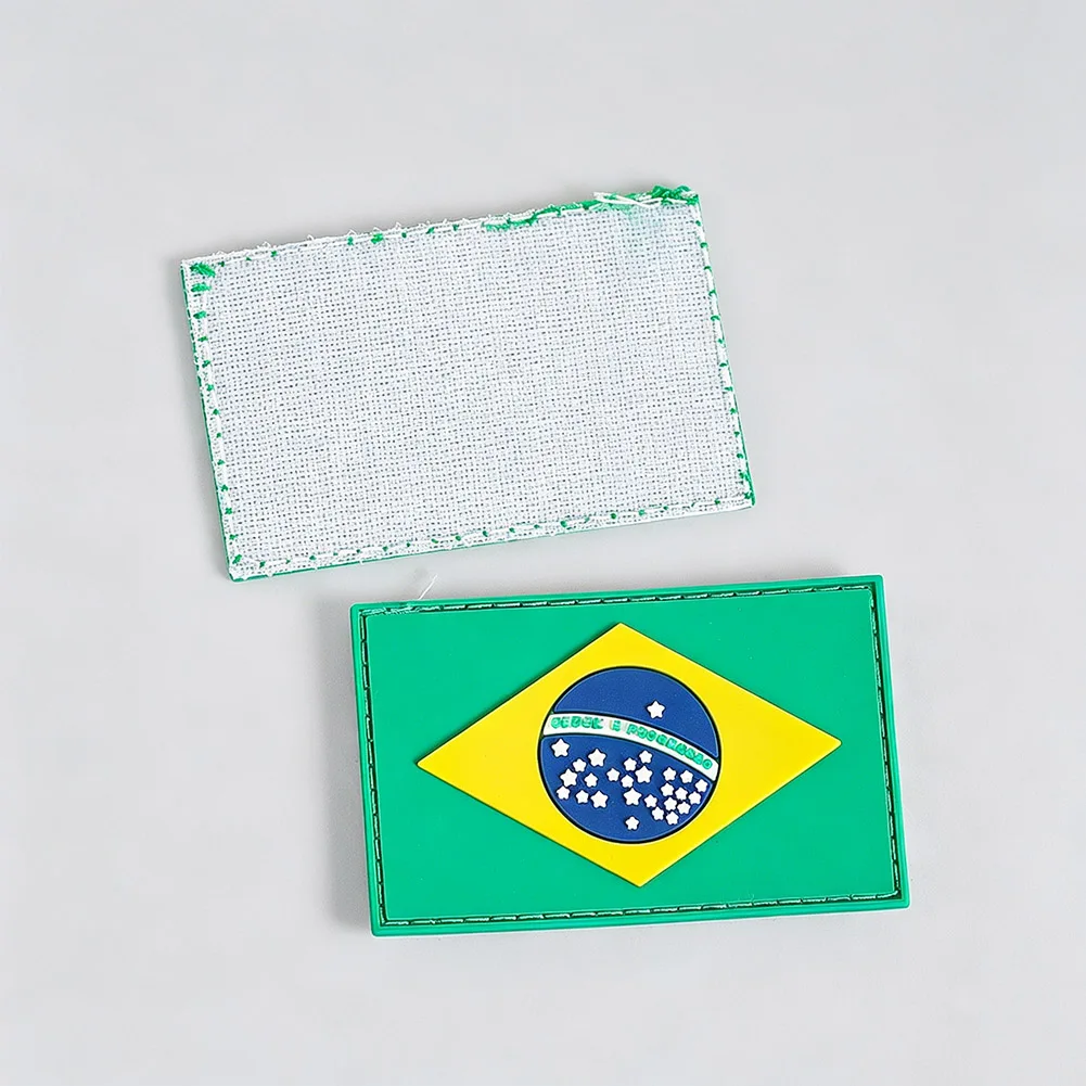 PVC-Brasilien-Flaggen-Patch, taktisches Moral-Abzeichen für Militärjacke, Hut, Rucksack, Outdoor-Sport, Geschenk für Männer, Frauen, Freunde – Detail 3