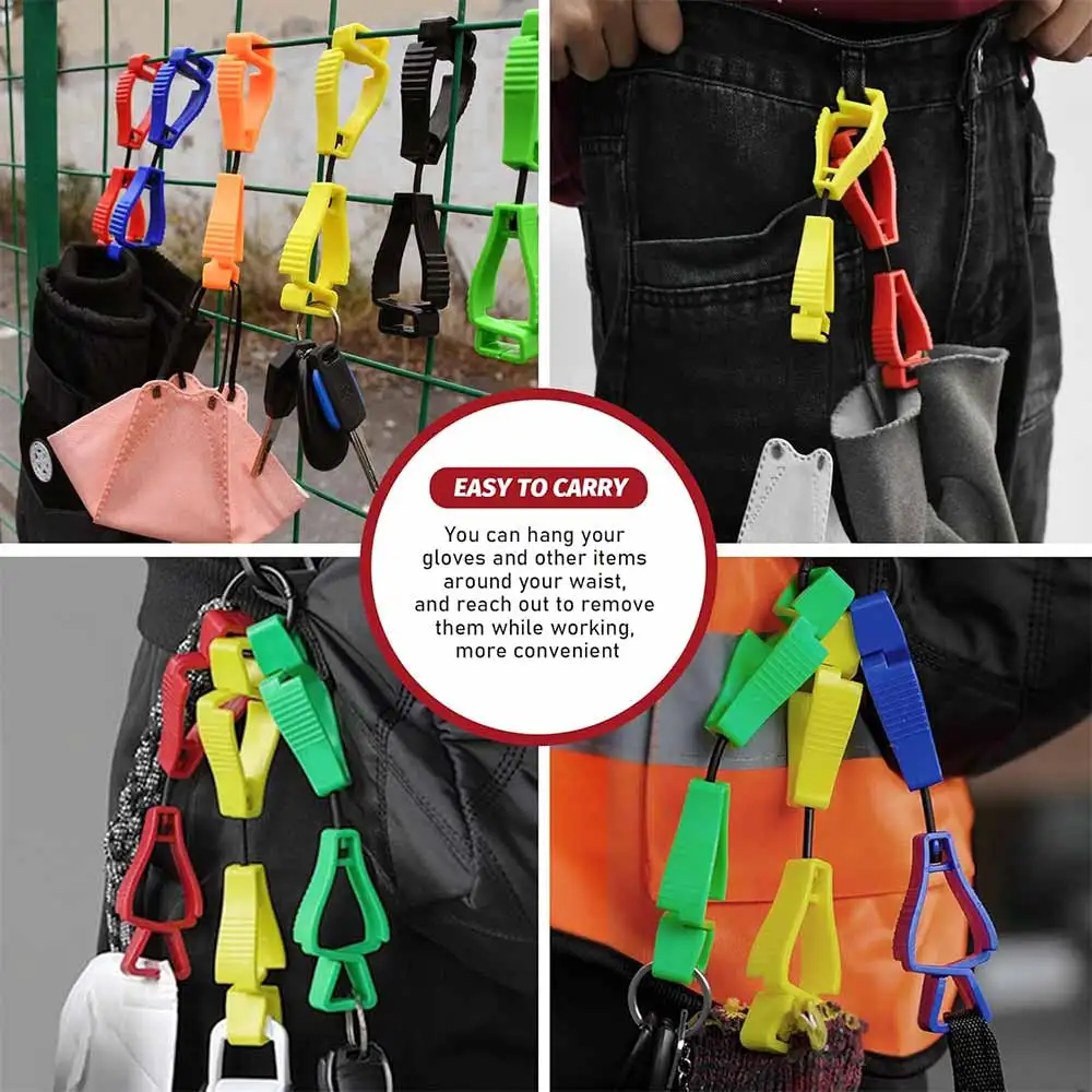 5 SZT. Klipsów do rękawic - Wytrzymałe klipsy do rękawic roboczych, regulowane zaciski do rękawic roboczych, klipsy zapobiegające zgubieniu, klips do paska