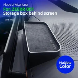 For Zeekr 001 2024 Storage Box Behind The Central Control Screen Navigation Screen Storage Alcantara suede Car Accessories