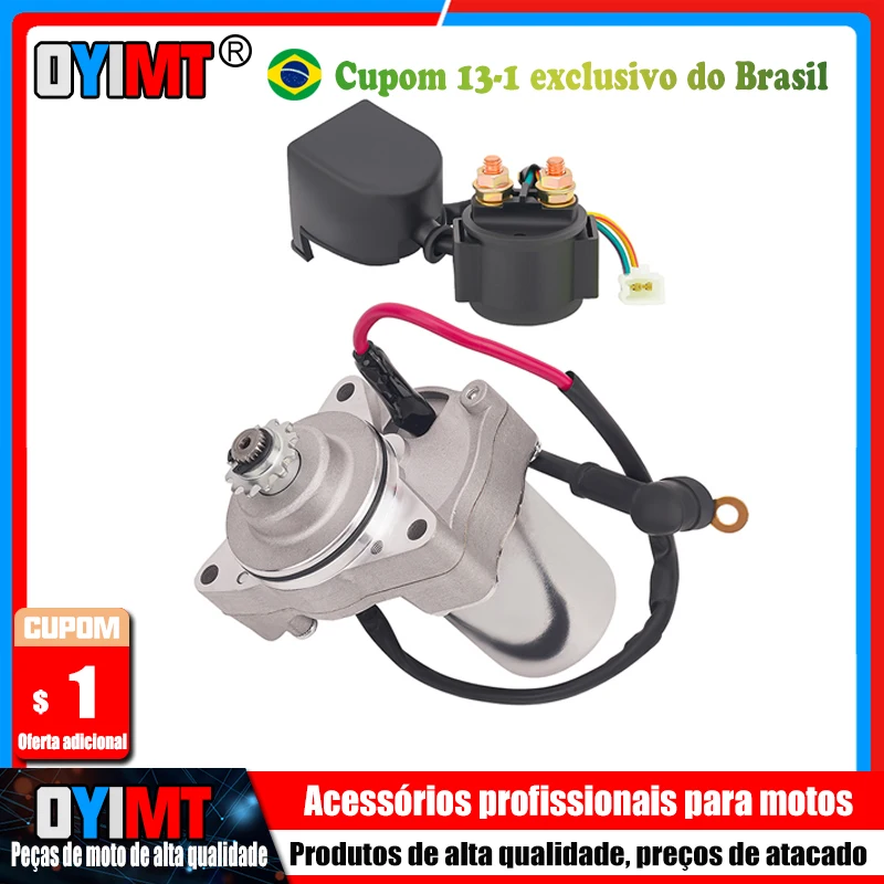 Acessórios para motor de motocicleta, conjunto de solenóide de relé e motor de partida para taotao 110cc 125cc 90cc 49cc 50cc 70cc 90cc 100cc 125cc