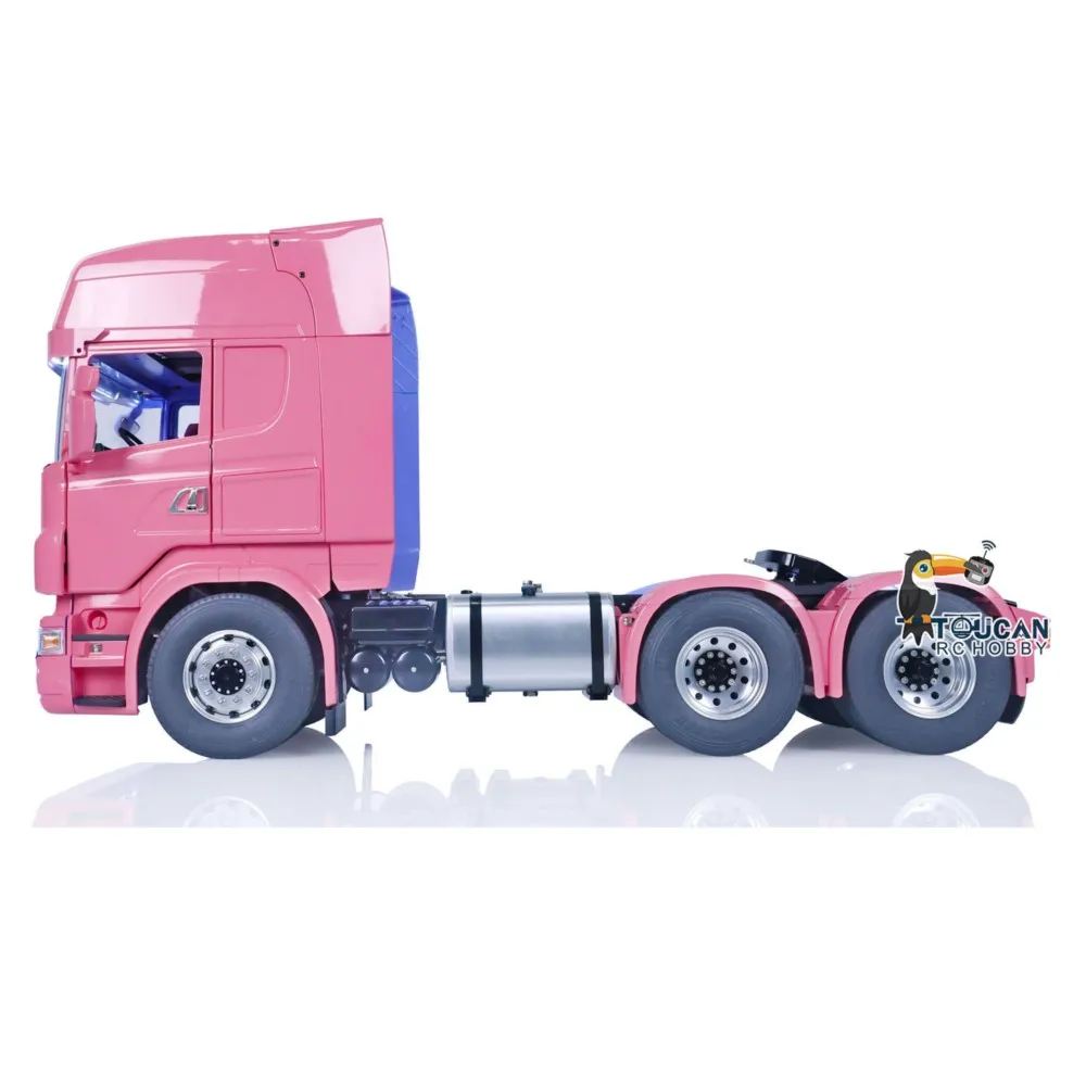 1/14 LESU RC شاحنة جرار 6X6 هيكل معدني RTR رسمت سيارات التحكم عن بعد نموذج ضوء أنظمة الصوت ESC سيرفو THZH1591