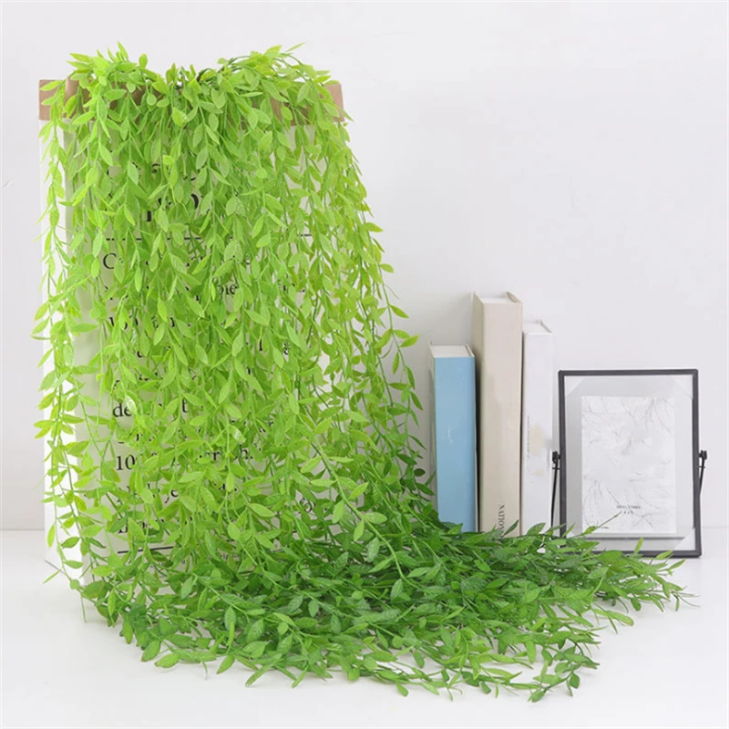 Artificial Plant Vines Wall Hanging Rattan Branches  Outdoor Garden Home Decoration Plastic Fake Wicker Leaf Green Plant Ivy