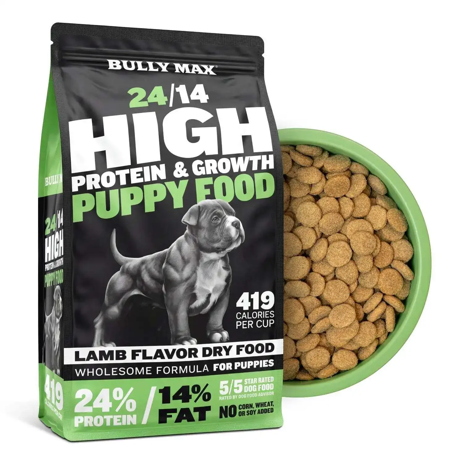 High Protein Premium Puppy Food 5 lbs Dry Dog Food Growth Formula High Energy 390 Calories Immune Support Nutrition with Taurine Biotin Tapioca Essential Vitamins Complete Diet For All Dog Breeds Pet Supplies