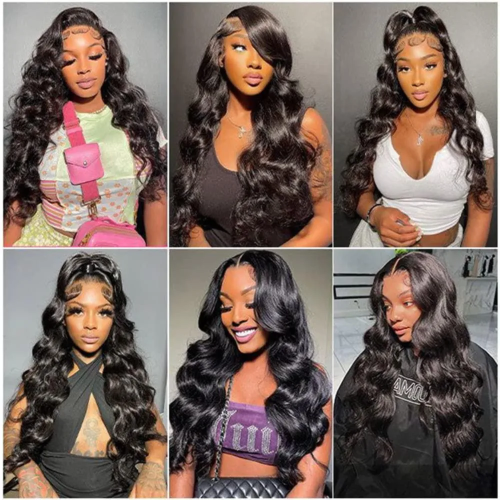 Brazilian Human Hair Bundles Body Wave Bundles Human Hair 100% Unprocessed Natural Color #1B For Woman Weave Extensions 30 Inch