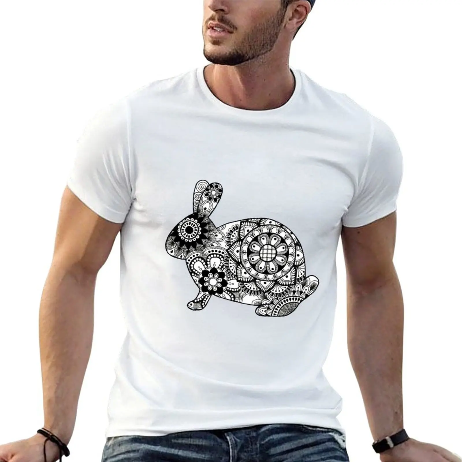 

Mandala Rabbit (bun-dala) T-Shirt funny t shirts man man t shirt summer man t shirt cotton T-shirt