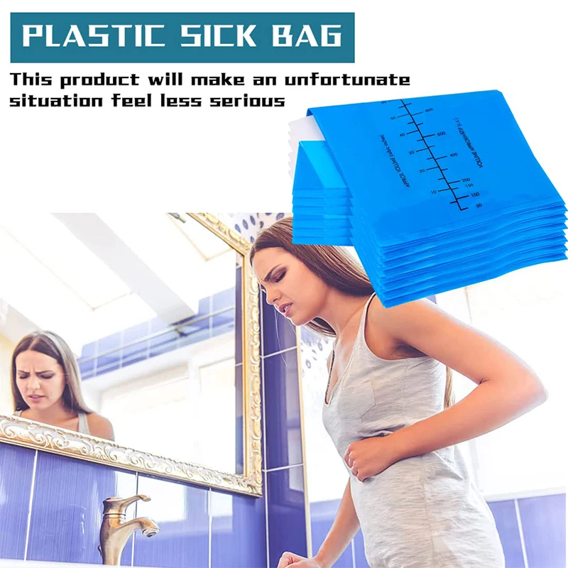 12Pcs Disposable Anti-reflux Vomiting Bag Travel Portable Car Airplane Motion Sickness Nausea Bag Eco-friendly Plastic Bag