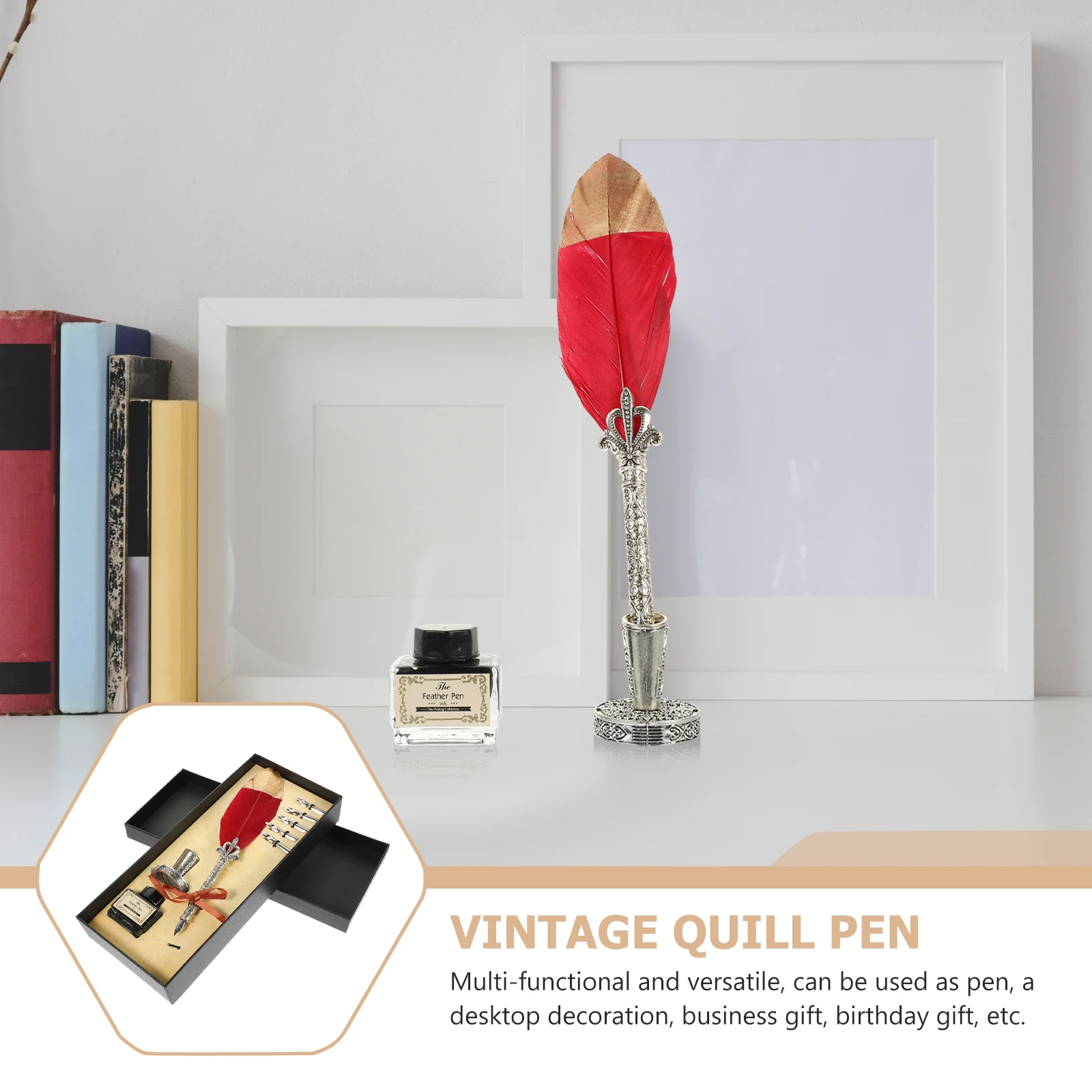 

1 комплект, гусиная ручка, винтажный дизайн, стальной шлейф, набор ручек для каллиграфии, подарок для письма, подарок на день рождения, студенческие канцелярские принадлежности