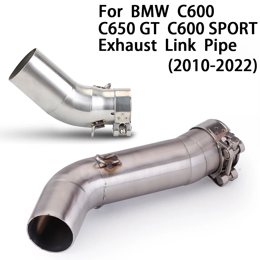 For Scooter C600 C650 Sport GT 2010-2022 Motorcycle Exhaust Stainless Middle Link Adapter Pipe 51MM Slip on Tube Escape Moto