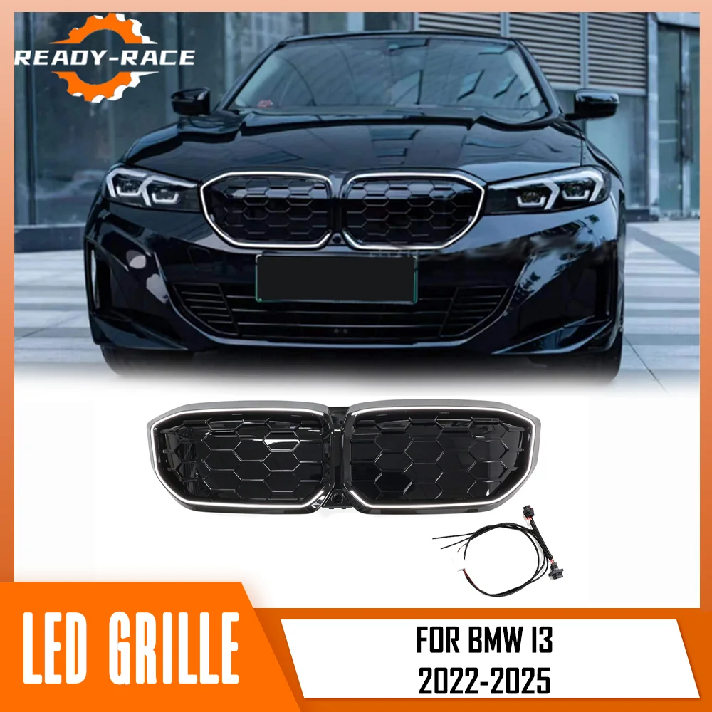 For BMW I3 EDrive 30 35 40 LCI 2022-2025 Car Front Bumper Kidney Grille LED Lights Luminous Grille