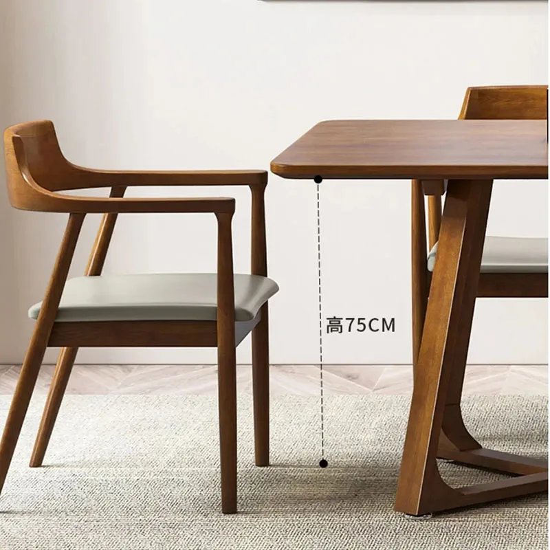 Solid Wood Dining Table Walnut Log Rectangular Table Coffee Nordic Luxury Simplicity Home Mesa De Jantar Table Modern Retro