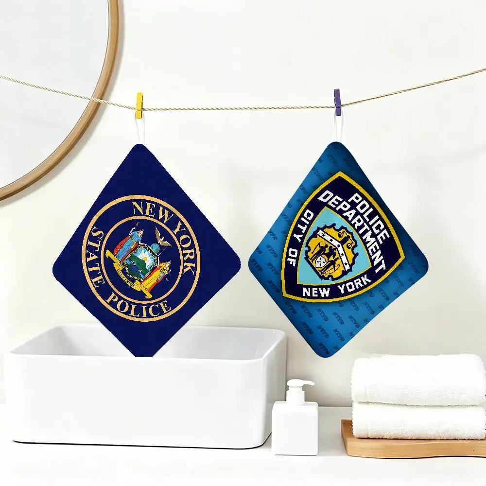 New York City P-PoliceS D-Department Polyester Hand Wiping Towel with Hanging Loop, Lightweight for Home and Commercial Use