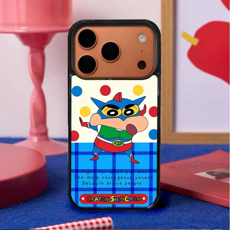 Cute Crayon Shin-chan Phone Case for iPhone 11 12 13 14 15 16 17 Pro Max Plus Air Action Kamen SHINCHAN Nohara Shinnosuke Cover