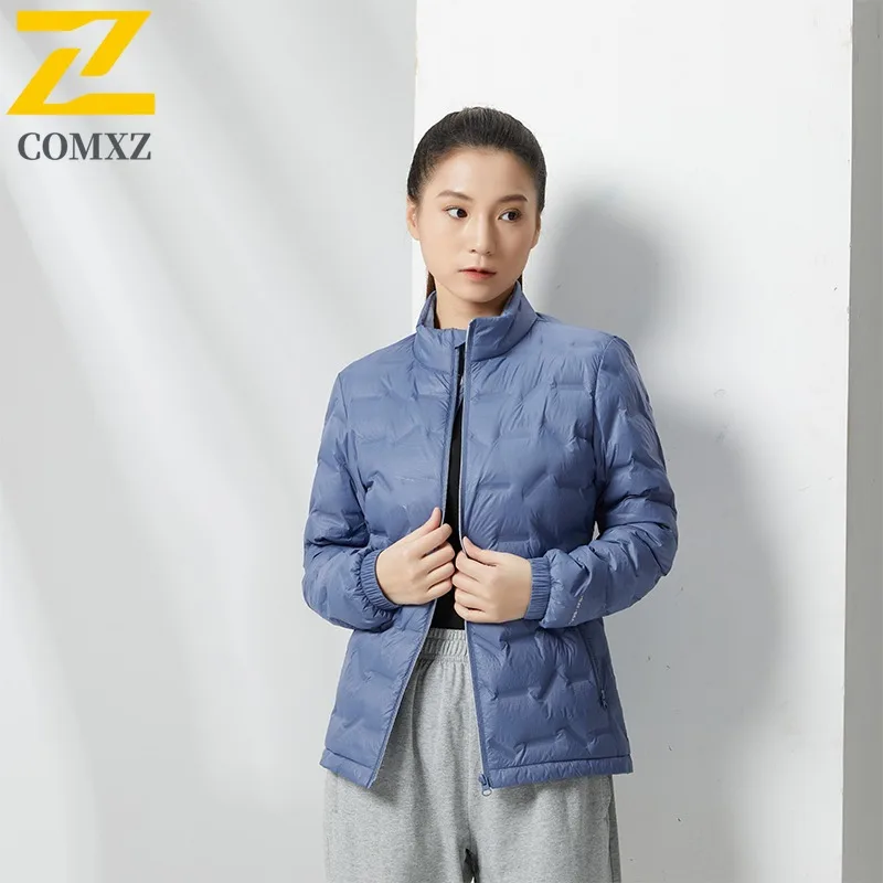 COMXZ 2025 Winter Down Jacket Men Women 80% Duck Down Stand Collar Lightweight Jacket Sport Casual Ultra Warm Waterproof Coat