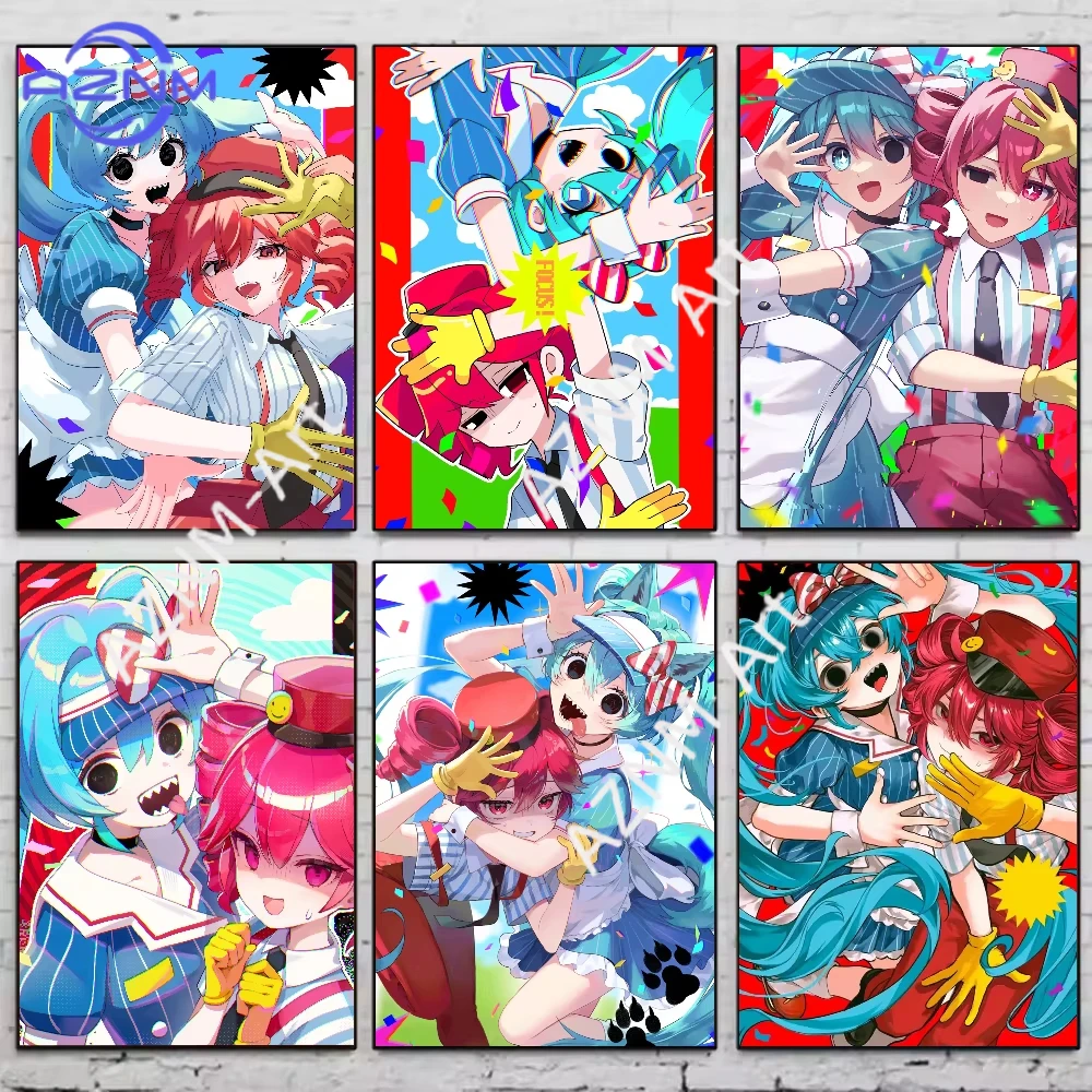 MIKU&TETO Mesmerizer Poster Stickers Art Wall Murals Decor Game Room Decor Gifts Kawaii HD Painting Cat Cars