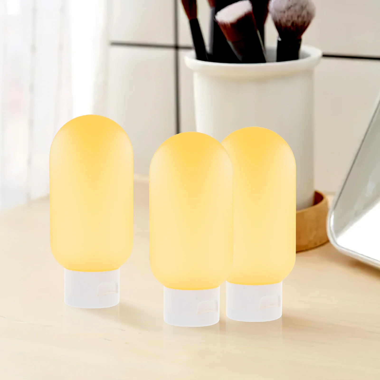 Ensemble de bouteilles de voyage 3 pièces, bouteilles de toilette compactes rechargeables 60 ml pour shampoing, revitalisant, lotion, essentiels de voyage