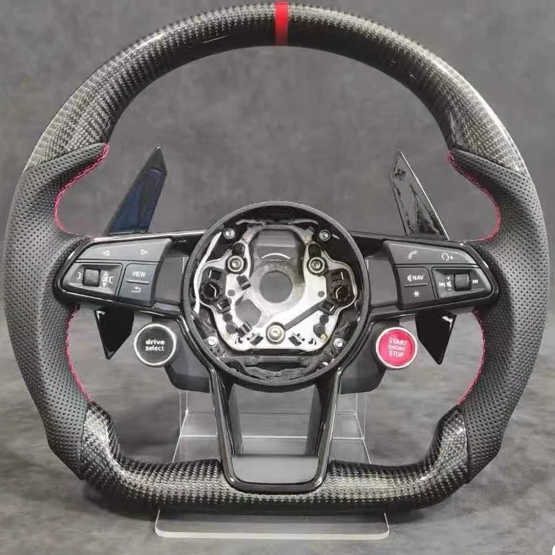 For Audi A3 A8 A4 A5 A1 A6 A7 Q5 Q7 RS3 RS4 RS5 S3 S4 S5 RS6 RS7 Q3 Q5 Q7 C6 B8.5 2012-2017 Carbon Fiber Steering Wheel