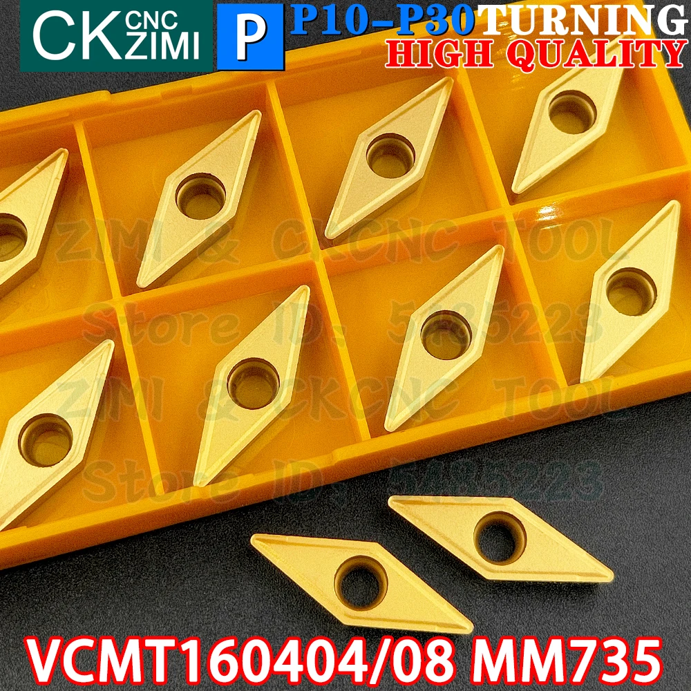 VCMT160404 MM735 VCMT160408 MM735 Carbide Inserts External Turning Inserts VCMT CNC mechanical Metal lathe Turning Cutting Tools