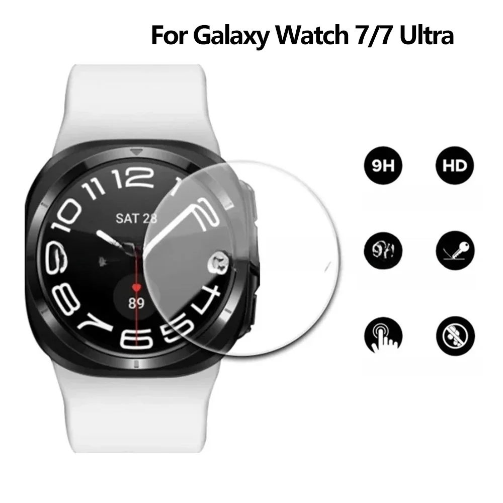 Vidrio templado para Samsung Galaxy Watch 7/FE 40mm 44mm película protectora de pantalla HD antiarañazos para Galaxy Watch 7 Ultra 47mm